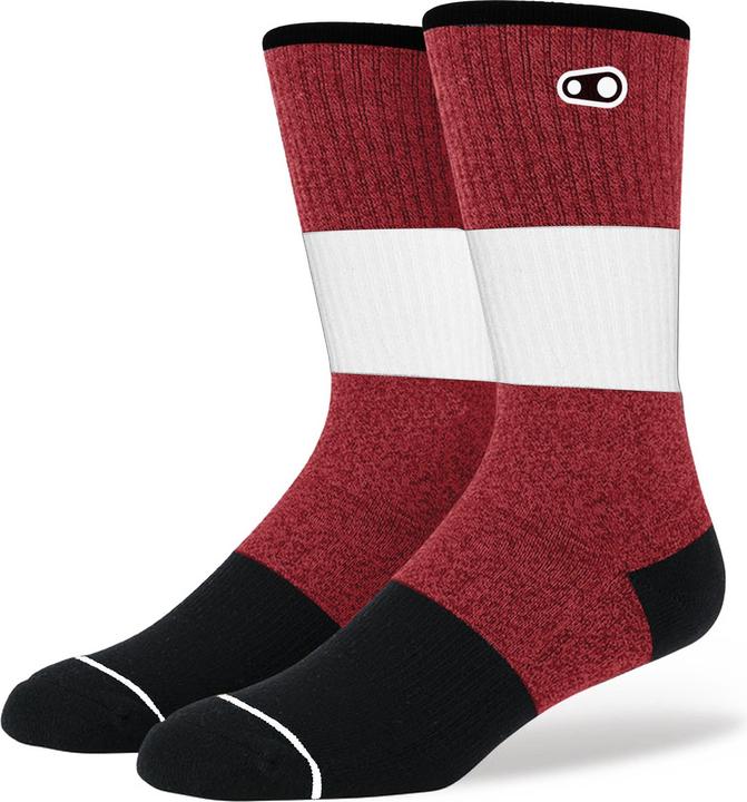 Crankbrothers Icon Casual Cotton Socks, red/black/white, S/M | 37-42 (EU) | 5-9 (US) (S/M)