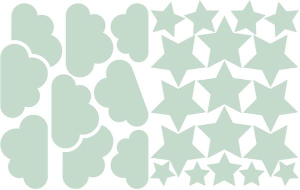 Produktbild DigitalhenDesign Glow-in-the-Dark Stars and Clouds
