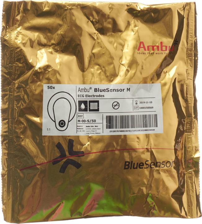 Ambu BLUE SENSOR EKG Elekt M Druckknopf 50 Stk