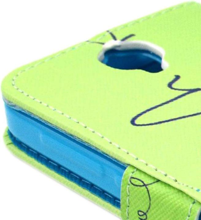 Produktbild König Design Handyhülle Tasche für Handy Alcatel OneTouch Fire E Schriftzug Laugh / Lachen Grün (Alcatel One Touch Fire)