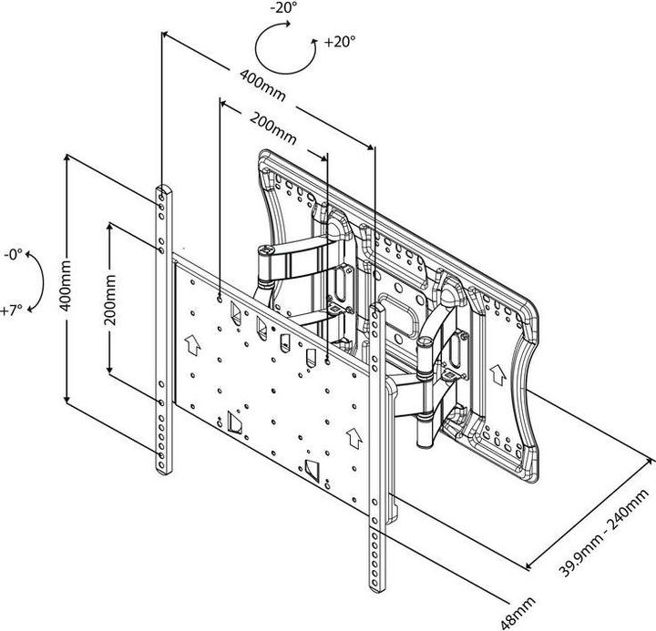 Produktbild Multibrackets M VESA Super Slim Tilt & Turn HD (Wand, 85", 52 kg)