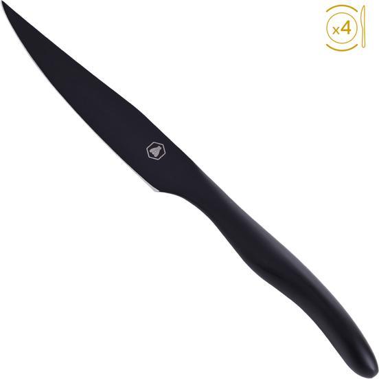 Produktbild Laguiole Set Of 4 Black Steak Knives (4 Stück, Messer)