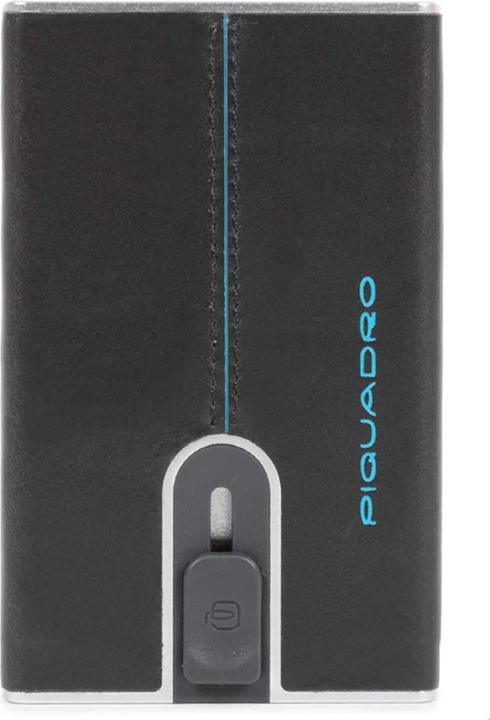 Actual product image Piquadro Blue Square, Leather Wallet, Square Sliding System with Money Cli