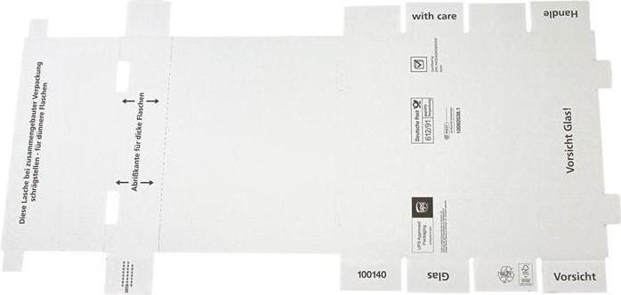 Immagine prodotto Transpak Bottiglia in cartone PTZ a 2 pareti dimensioni 105x100x425mm qualità 2.3BC bianco timbro postale (30 x)