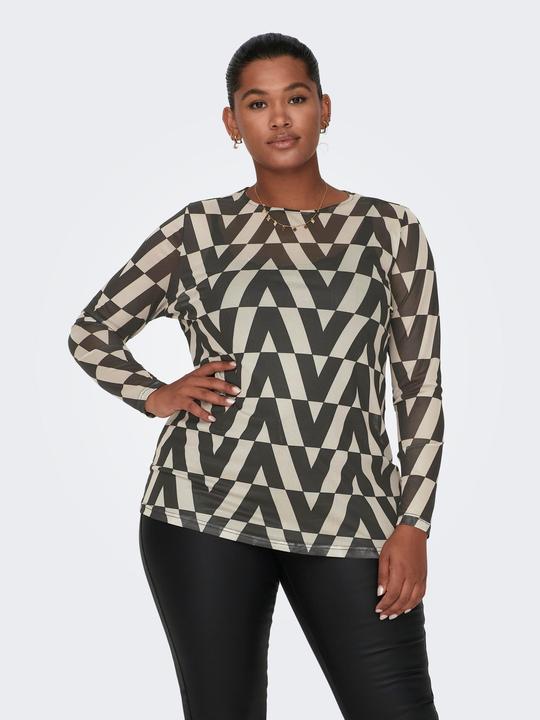 Produktbild Only Curvy Mesh Oberteil mit langen Ärmeln (M)