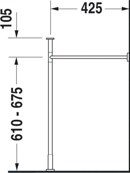 Produktbild Duravit Metallkonsole VERO höhenverst. +50mm für Waschtisch 045480 (72.5 x 42.5 x 78 cm)