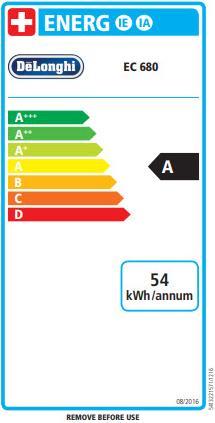 Etichetta energetica De'Longhi Dedica EC680.R