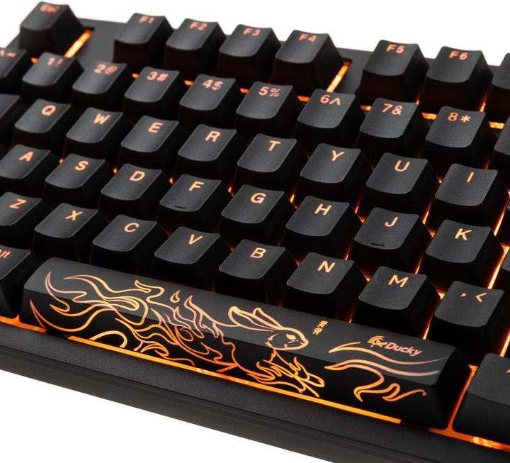 Actual product image Ducky Shine 7 PBT Gaming Keyboard, MX-Silent Red, RGB LED - blackout (US) (US, Cable)