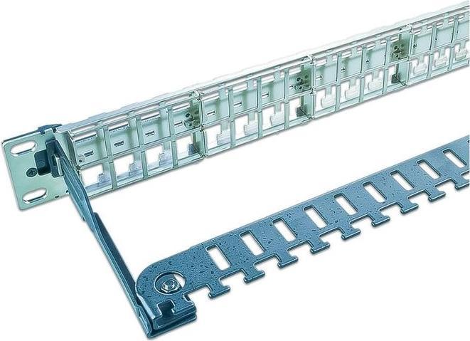 Produktbild Wirewin 48-Port 1HE 19" Patchpanel, Winkelbar 0/45°