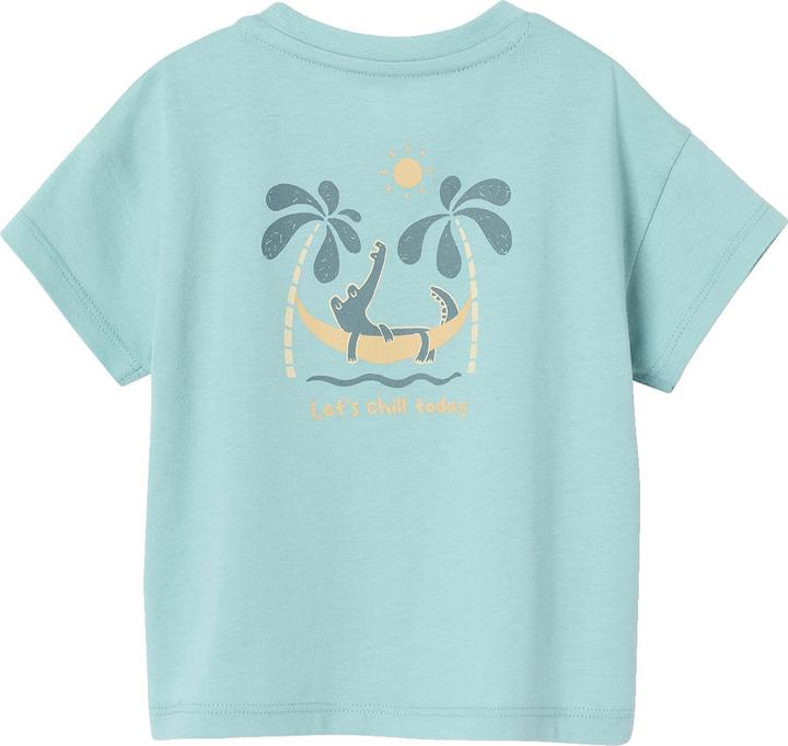 Produktbild Vertbaudet Bio-Kollektion: Baby T-Shirt mit Print hinten und Verschluss an der Schulter (80)