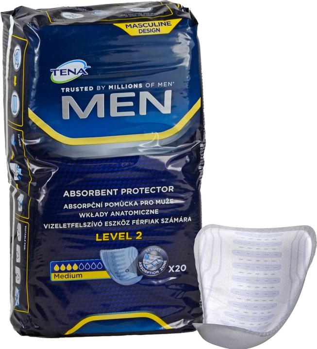Immagine prodotto Tena Cuscinetti MEN per l'incontinenza vescicale livello 2 (20 x, Normale)