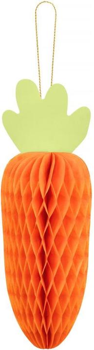 Partydeco Paper decoration honeycomb Carrot, orange, 20 cm (1 pkt / 1 pc.) (1 x, 20 x 7 cm)