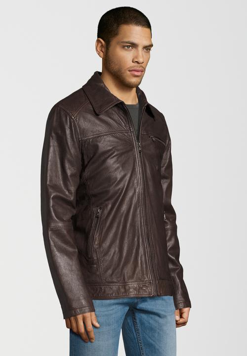 Image du produit Otto Kern Veste en cuir avec col rabattu