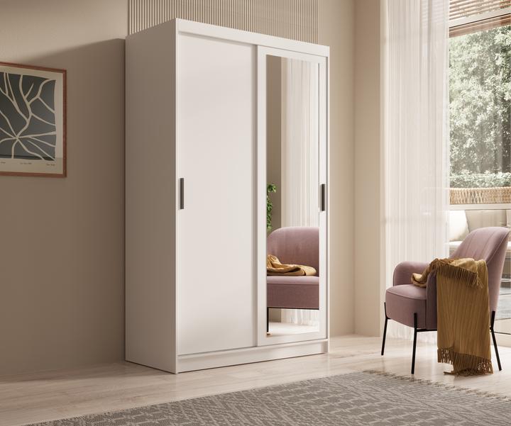 Image du produit ADRK Furniture Armoire à portes coulissantes avec miroir Hailey 120 (120 x 60 x 205 cm)
