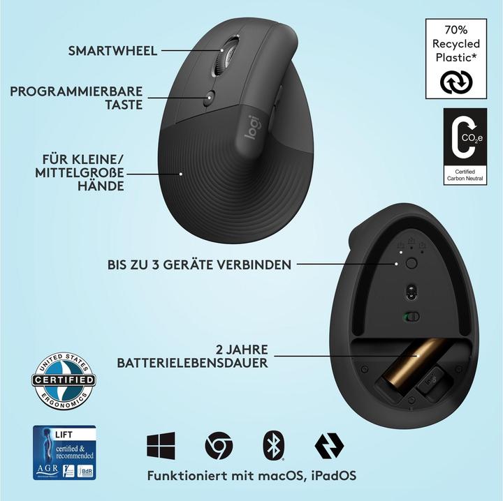 Immagine prodotto Logitech Lift (Senza fili)