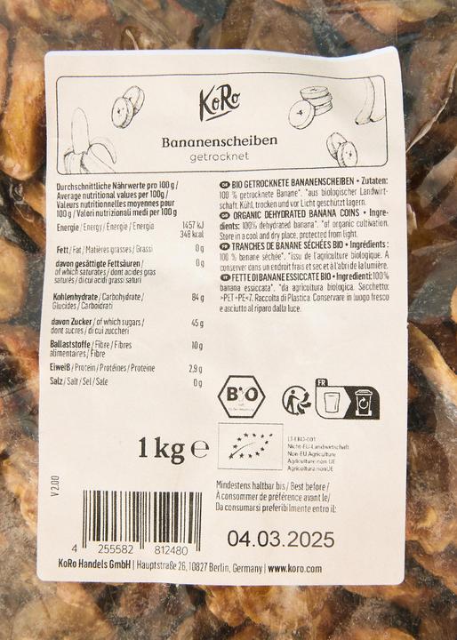 Immagine prodotto KoRo Fette di banana essiccata biologica (1000 g)