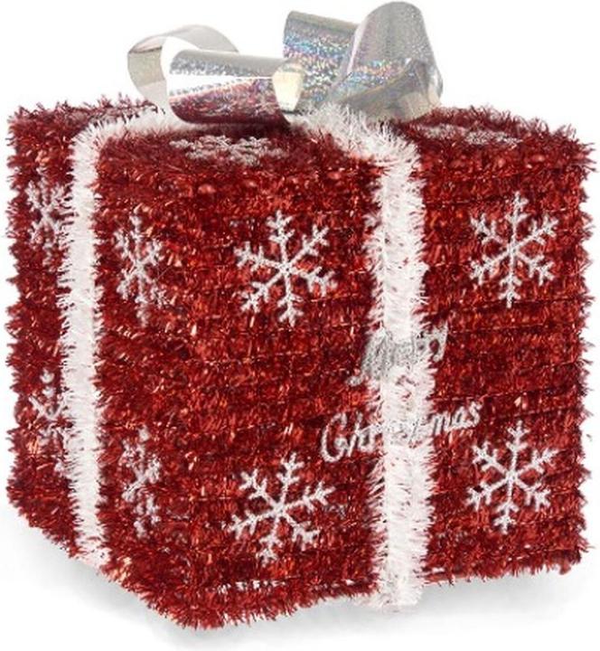 Krist+ Geschenkbox Weiss Rot Silberfarben Polypropylen PET 20 x 23 x 20 cm (6 Stück) (Gift box, 6 x)
