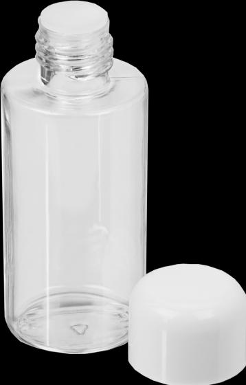 Produktbild Kosmetik-Flasche, Kunststoff, weisser Deckel, für 55 ml, Ø 3,5 cm, Höhe 8,5 cm