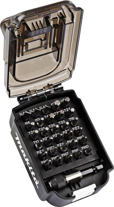 Productafbeelding Makita Bit gezet (T10, T15, T40, H3, H4, PH0, PH, PH1, PH2, PH3, PZ0, PZ1, PZ2, PZ3, T20, T25, T27, T30, H5, H6, SL 0,6 x 4,5, SL 0,8 x 5,5, SL 1,2 x 6,5)