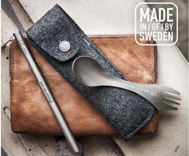 Actual product image Light my Fire LMF Spork'n Straw Kit Titanium w. Woolcase