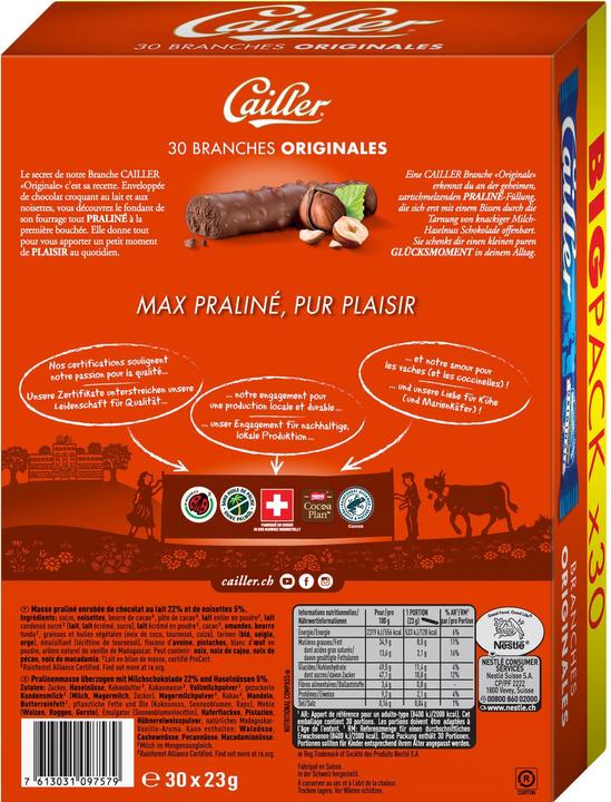 Produktbild Cailler Branches Milchschokoladenriegel L'Originale S (690 g)
