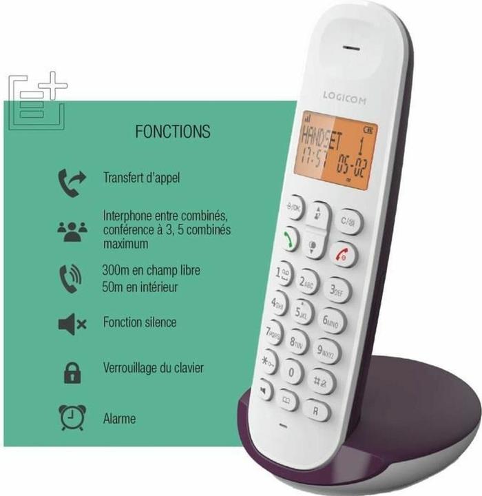 Logicom Festnetztelefon DECT ILOA 150 SOLO Aubergine