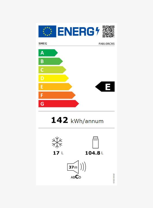 Etichetta energetica Smeg Stile retrò FAB10RCR5 (122 l)