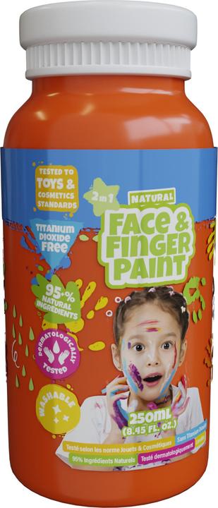 Boti Bottle of natural face and finger paint - orange, 250 ml (Orange, 250 ml)