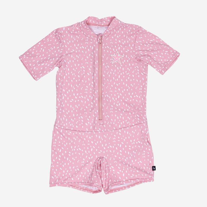 Nabaiji Schwimmanzug Baby kurzarm kurze Beine - rosa