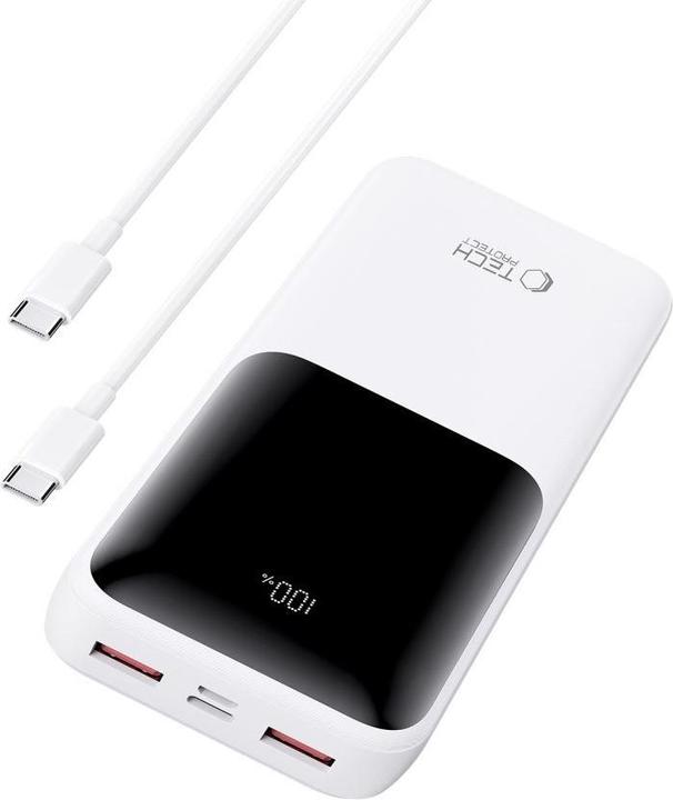 Actual product image Tech-Protect Powerbank PB02 20000mAh 22.5W - white (20000 mAh, 22.50 W)