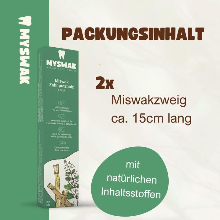 Actual product image Miswak Toothbrush wood (2 x)
