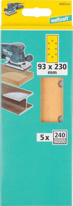 Produktbild wolfcraft wolfcraft 5 Schleifstreifen Korund K80 93x230mm (80)