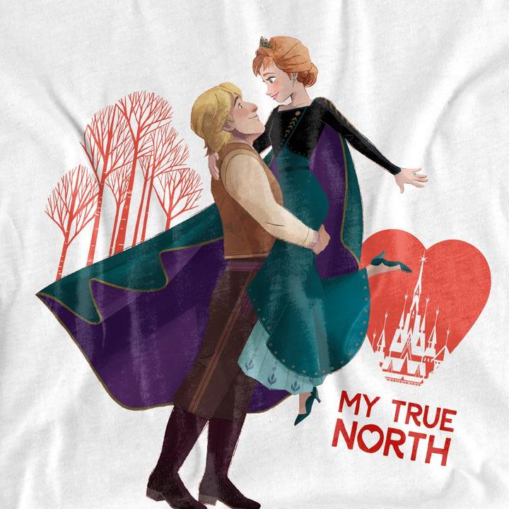 Actual product image Disney Frozen Unisex Adult My True North Anna Kristoff Valentine's Day T-Shirt (M)