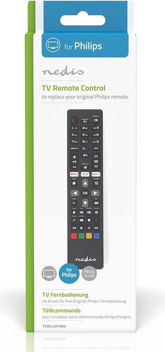 Produktbild Nedis Ersatz Fernbedienung | Passend für: Philips | Vorprogrammiert | 1 Gerät | Amazon Prime / Netfl (Gerätespezifische Fernbedienung, Infrarot)