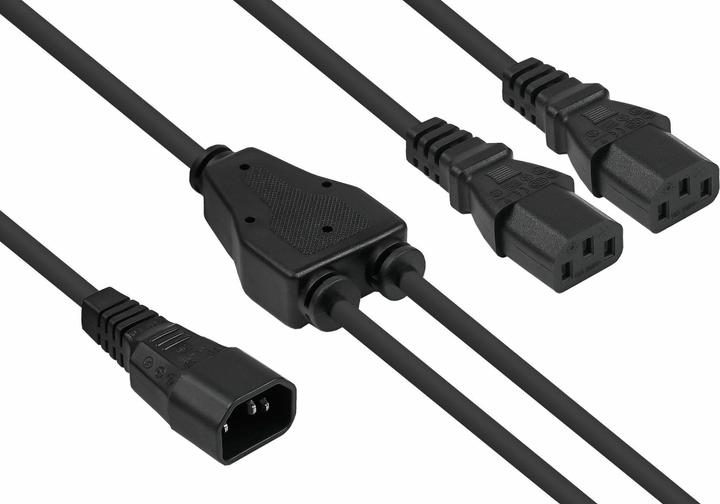 Produktbild Kabelmeister Y-Kaltgeräteverlängerung C20- 2xC13 schw. 0,3m (0.30 m, C14, C13)