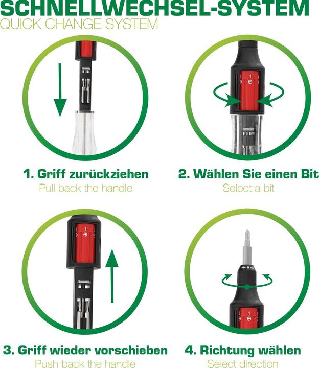 Productafbeelding InLine ® Ratelschroevendraaier 10-IN-1 mini, snelwisselsysteem met magnetische bithouder
