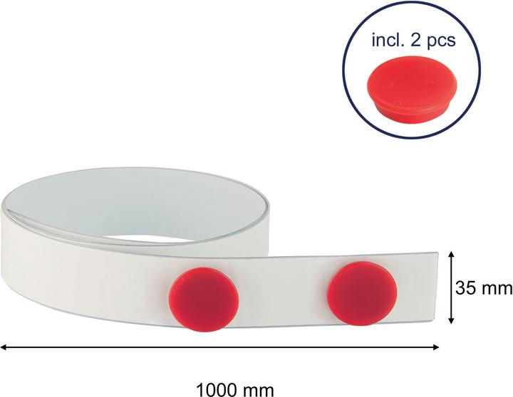Image du produit Franken bande magnétique barre 35 mm x 1 m, blanc (1 x)
