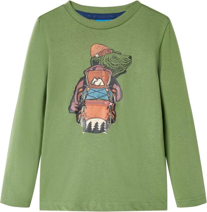 VidaXL Kinder-Langarmshirt Helles Khaki 92,Material: 100 (92)