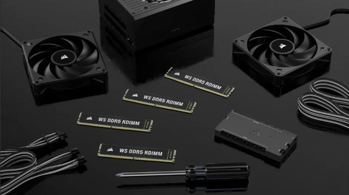 Actual product image Corsair DDR5, 6400MT/s 64GB 4x16GB RDIMM, Hynix Die, Single Rank, 32-40-40-104, Intel XMP 3.0, WS DDR5 RDIMM (4 x 16GB, 4800 MHz, DDR5 RAM, R-DIMM)