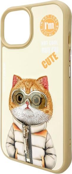 Produktbild Wirewin Nimmy case iPhone 15 6.1" khaki Cool&Cute 2.0 Cat (Apple iPhone 15)
