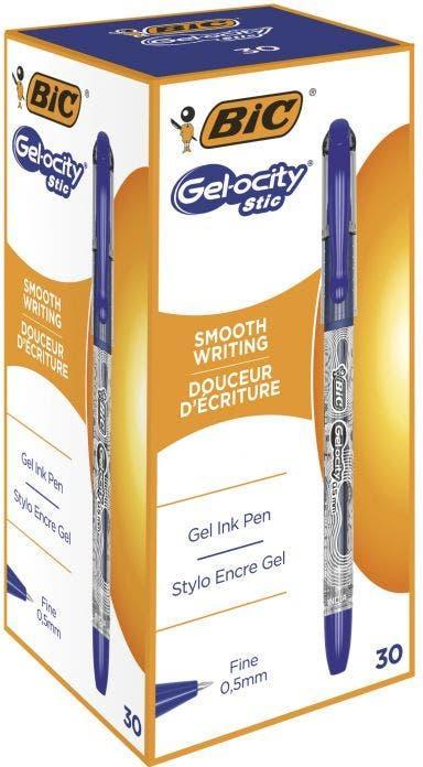 Image du produit Bic Gel-ocity Stic Gel pen blue Box 30 pcs. (Bleu, Blanc, Gris, 30 x)