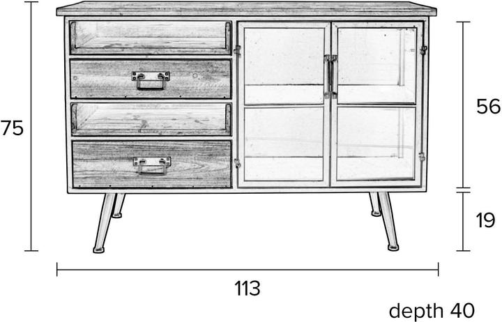 Image du produit White Label Living Damian (113 x 40 x 75 cm)