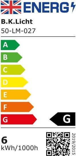 Energie-Label B.K.Licht WIFI LED Leuchtmittel, 2er-Set, GU10/5,5W/350lm (GU10, 5.50 W, 350 lm, 2 x, G)