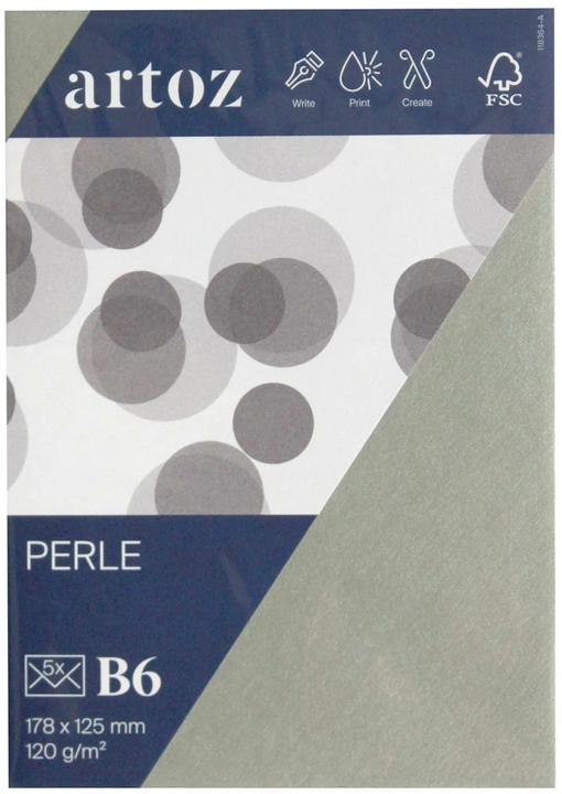 Produktbild Artoz Couvert Perle B6, 5 Stück, Silber (B6, 5 x)
