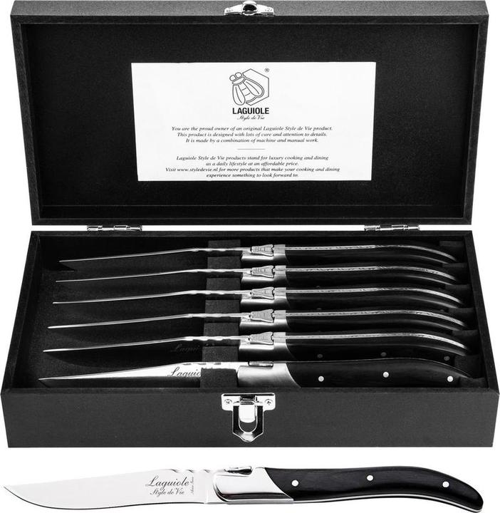 Laguiole Couteaux à steak Ligne de luxe - 6 -pcs (6 pièce(s), Couteau)