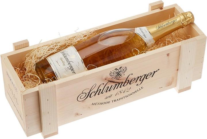 Actual product image Schlumberger Sparkling Brut vintage sparkling wine double magnum in wooden box (1 x 300 cl)