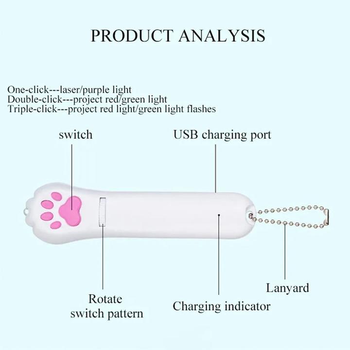Produktbild 5 in 1 Laserpointer LED Taschenlampe Präsentation Katzen Spielzeug Laserlicht