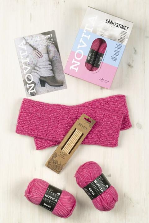Novita Halaus Strickbox Stulpen - Heft, 2x Halaus col. 5301 Herrlich, Nadeln 20 cm 5 mm