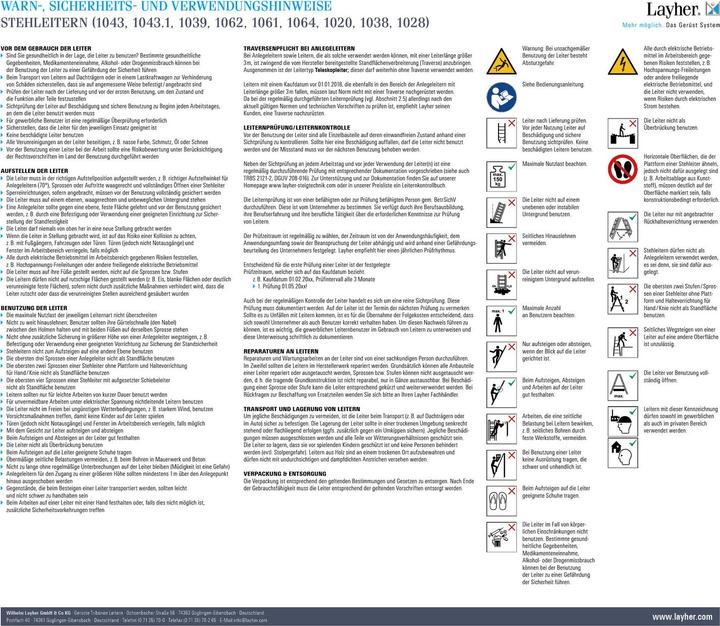 Produktbild Layher Treppen-Stehleiter (Mehrzweckleiter, 210 cm)