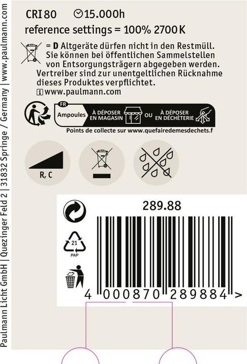 Actual product image Paulmann Globe (E27, 7 W, 806 lm, 1 x, E)